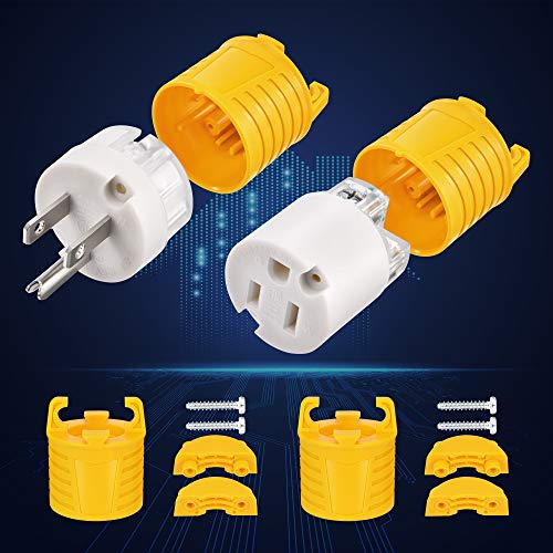 Kohree 15 Amp Extension Cord Ends Male and Female Replacement Plug