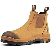 ROCKROOSTER Lumen - 6 inch Soft Toe Rubber Outsole Slip On Work Boots for Men AK227NTRB