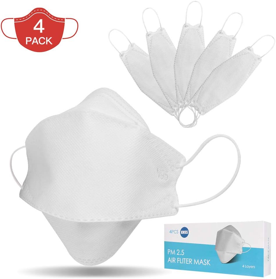 4 Pcs N95 massks,Safety 4-Layer massks,Disposable Breathable Particulate Respirator Dust Anti PM2.5 Pollution Mouth Face massk, Comfortable massk with Triple Layered Filter