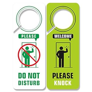 4 Pack Do Not Disturb Door Hanger Sign, Please Knock Sign for Bedroom Door Sukh Shh Baby Sleeping Door Sign for Hotel…