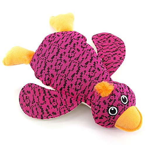 RUNALP Duck Dog Toy, Lovely and Squeaky for Interactive Chewers, Pink Duck