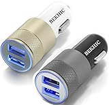 Bekhic 12V-24V 2 Port 3.1 Dual USB Car Charger + Smart Iq Technology for Apple iPhone 4 5 6 6s Plus iPad & &roid Samsung Galaxy S6 Edge Note 5 4 3 2 - 2 Piece