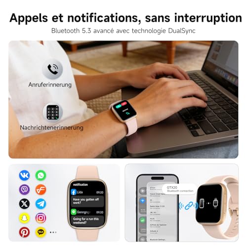 ENOMIR Men's Women's Smart Watch, 1.85 Inch Smartwatch with Built-in Alexa & 3ATM Waterproof, 100+ Sports Modes SpO2/Sleep/Heart Rate, Pedometer & Calories, Compatible with Samsung iPhone Android