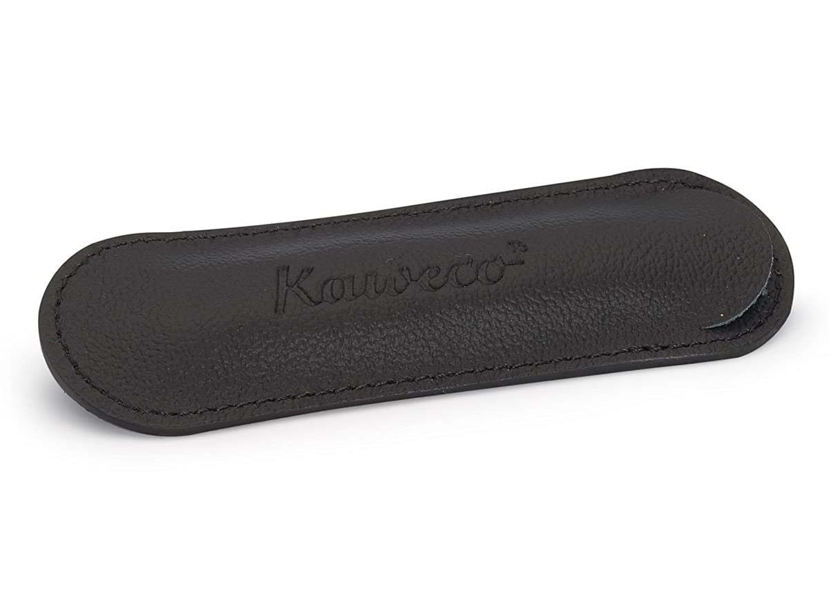 Kaweco Eco Leather 1 Pen Pouch Sport Black I Pen Case Suitable for The Sport Series I Writing Case Made of Genuine Leather with Beautiful Embossing I Chic & Classic I Pen Case 12 x 3.5 cm
