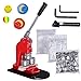 Mophorn Button Maker 1Inch 75mm Button Maker Machine 500Pcs School DIY Button Badge Make with Button Parts(500Pcs Button Parts)