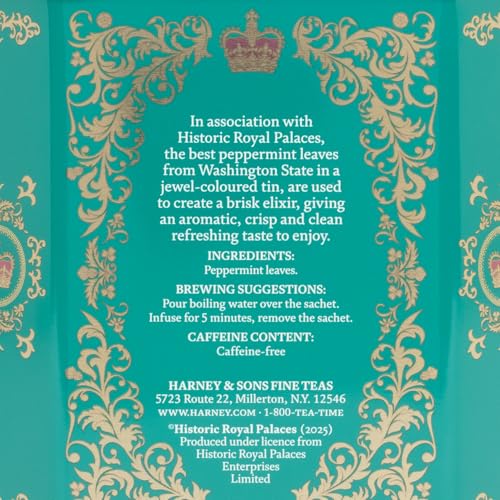 HARNEY & SONS PEPPERMINT HERBAL TEA IN SACHETS, CAFFEINE-FREE HERBAL, 30 SACHETS