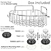 HASKO accessories Corner Shower Caddy with Suction Cups and 3M Adhesive Mounting Discs for Porous Surfaces - Stainless Steel Basket for Bathroom Storage (Chrome)