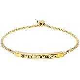 NAFJYR Don't Let the Hard Days Win Bracelet, Adjustable Motivational Bracelet for Best Friend