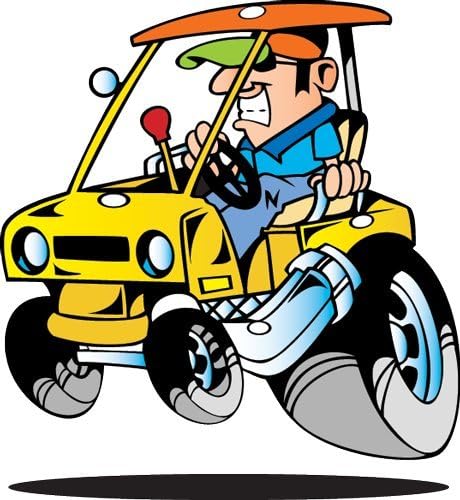 Amazon Com Vehicle Wall Decals Cartoon Yellow Golf Cart 12