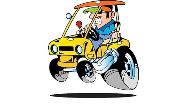 Amazon Com Vehicle Wall Decals Cartoon Yellow Golf Cart 12