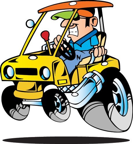 Amazon.com: Vehicle Wall Decals - Cartoon Yellow Golf Cart - 12 inch
