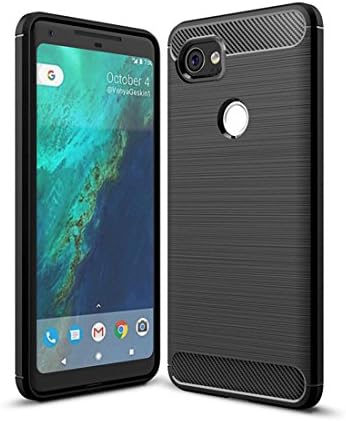 JOSHENYP for Google Pixel 2 XL Case, Soft TPU Brushed Texture Phone case Shock Resistant Flexible Friendly Protective Cover For Google Pixel 2XL (Black)