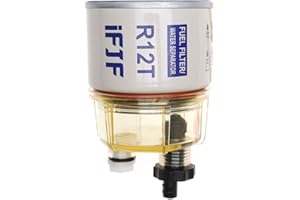 iFJF R12T Fuel Filter/Water Separator 120AT NPT ZG1/4-19 Automotive Parts with Fitting - Filter and Water Collection Bowl Diesel Engine