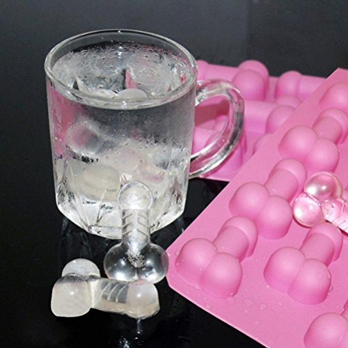 Zomup Fancy Gift Sex Erotic Penis Silica Gel Cake Mold Ice Mold Baking Tools Bakeware Pan Tray Racy Party Food Mold (Pink) - Thumbnail 3