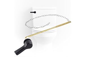 IFEALCLEAR Universal Metal Black Toilet Handle Replacement Kit, Front Mount Toilet Flush Handle Replacement Compatible with Kohler, American Standard, TOTO, Mansfield, Solid Brass, Universal Style