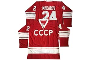BORIZCUSTOMS Sergei MAKAROV Stitched CCCP 1980 USSR CCCP Russian Hockey Jersey Red
