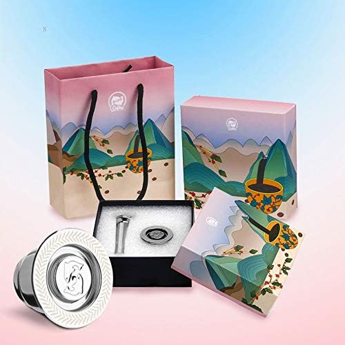 i CafilasReusable Nepresso Capsule, Refillable Stainless Steel Nepresso Capsules Compatible with Nepresso Original Line Machine (Gift Set)