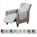 Reversible Recliner Cover. Printed Recliner Chair Covers for Living Room with Secure Straps. Protect from Kids, Dogs and Pets. (Recliner, Storm Grey)