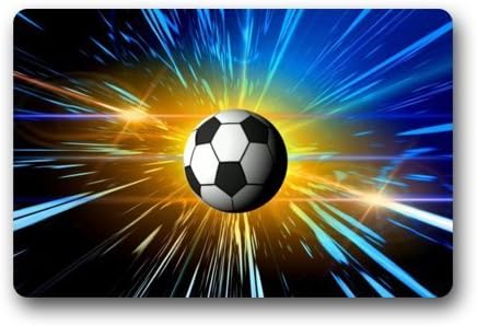 Heymat Football Soccer Ball Indoor / Outdoor Doormat Door Mat Rubber Doormats 23.6 x 15.7 Inches