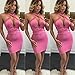 Mojessy Women's Sexy Multi Wear Bodycon Bandage Tank Midi Party Dress Clubwear Small Pink