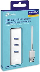 TP-Link UE330 USB 3.0 to Ethernet Adapter 3-Port Gigabit LAN Plug & Play view 3