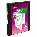 Avery 17001 Durable View Binder w/Slant Rings, 11 x 8 1/2, 1/2 inch, Black