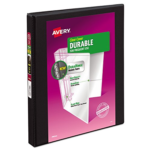 Avery 17001 Durable View Binder w/Slant Rings, 11 x 8 1/2, 1/2 inch, Black