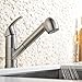 VCCUCINE Commercial Brushed Nickel Stainless Steel Single Handle Pull Out Sprayer Bar Kitchen Sink Faucet, Small Pull Down Kitchen Faucets