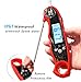 Digital Food Thermometer,Sunandy Cooking Instant Fast Read Electronic Meat Thermometer with Probe for Kitchen Outdoor Cook, BBQ, Poultry, Grill Food, Waterproof & Auto On/Off[Battery Included] (Red)