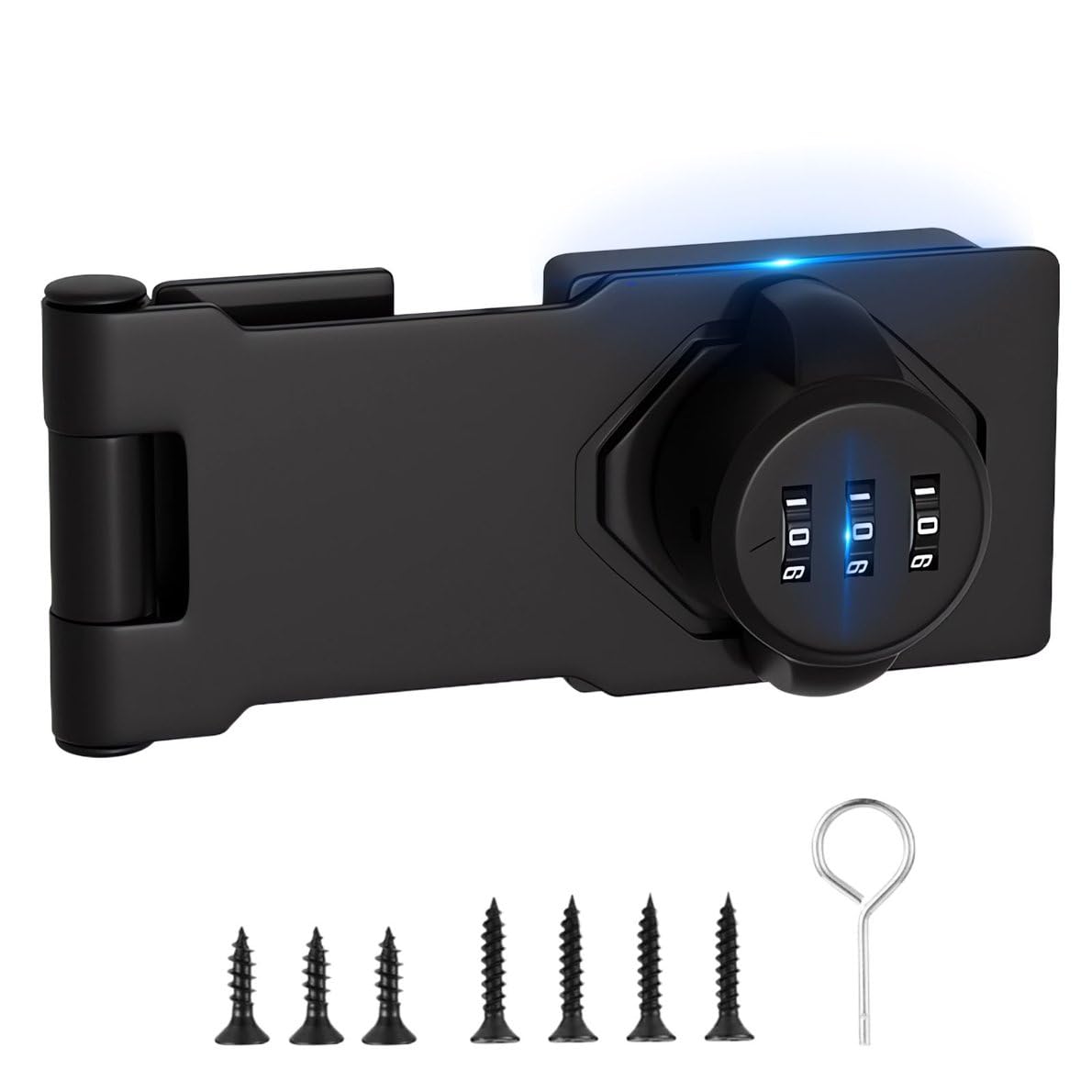 Photo 1 of Bifold Door Lock 3-Digit Password Keyless Cabinet Door Locks with Combination Sliding Closet Lock Pantry Door Lock, Closet Door Lock for Double Barn Shed Door Yardlock for Garage Garden 1PCS