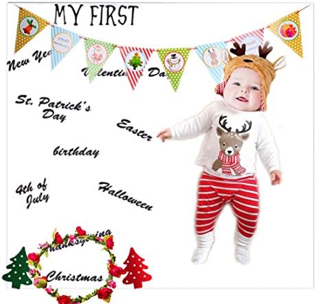 Baby Milestone Blanket for Festivals , Newborn Infant First Year Monthly Growth Swaddle Blanket Christmas Gifts Photo Prop Shoots Backdrop for Photography and Photo frame by Fresh Household
