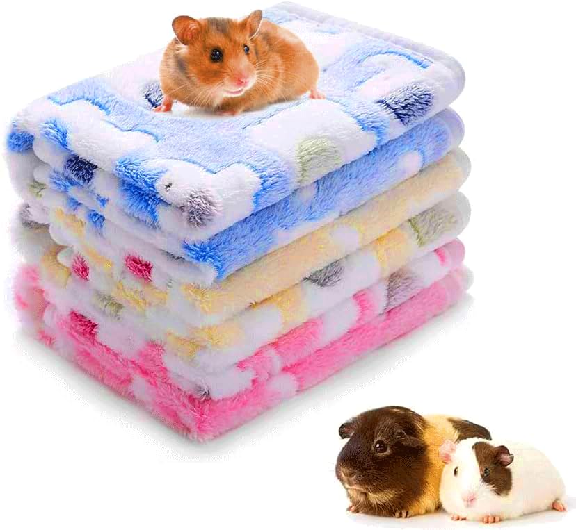 ASOCEA 3 Pack Guinea Pigs Blankets Hamster Bedding Small Animal Fleece Cage Liners Soft Warm Sleep Mat Pad Pet Bedding Towels Flannel Throw for Guinea Pig Hamster Small Rabbit