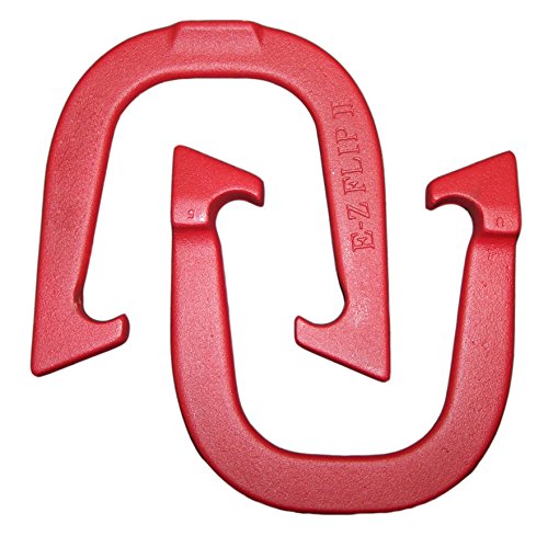 E- Z Flip II Professional Pitching Horseshoes- Made in The USA! (Red- Single Pair (2 Shoes))