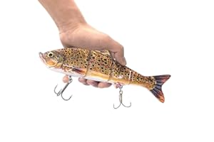 SENYUBBY 10in Multi Jointed Swimbait Fishing Lures Bait,4 Segment Big Giant Sinking Fishing Bass Lures,Crankbaits Swimbaits with Treble Hook