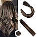 Ugeat 18inch Clip In Remi Hair Extensions Human Hair Dark Brown #4 Fading to #18 Dirty Blonde 100 Brazilian Silky Straight Clip in Human Hair 10Pcs 120Gram