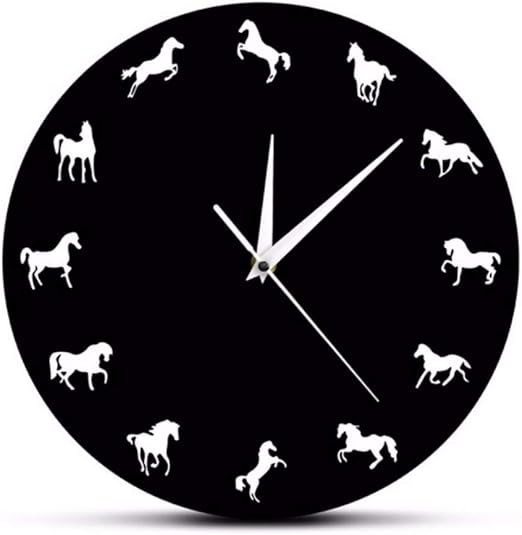 Jasonding Silueta Del Caballo Reloj De Pared Entrenamiento Del