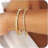 SUPNEER Gold Bracelets For Women 18K Gold Plated Bangle Tennis Bracelets Set,Adjustment Cubic Zirconia Tennis Bracelet Christmas Gifts Dainty Jewelry for Mom Grandma Friends