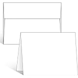 Ohuhu Blank White Cards and Envelopes 100 Pack, 4.25 x 5.5 Heavyweight Folded Cardstock and A2 Envelopes for DIY Greeting Car