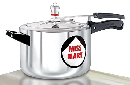 Hawkins Miss Mary Aluminium Pressure Cooker, 5 Litres, Silver