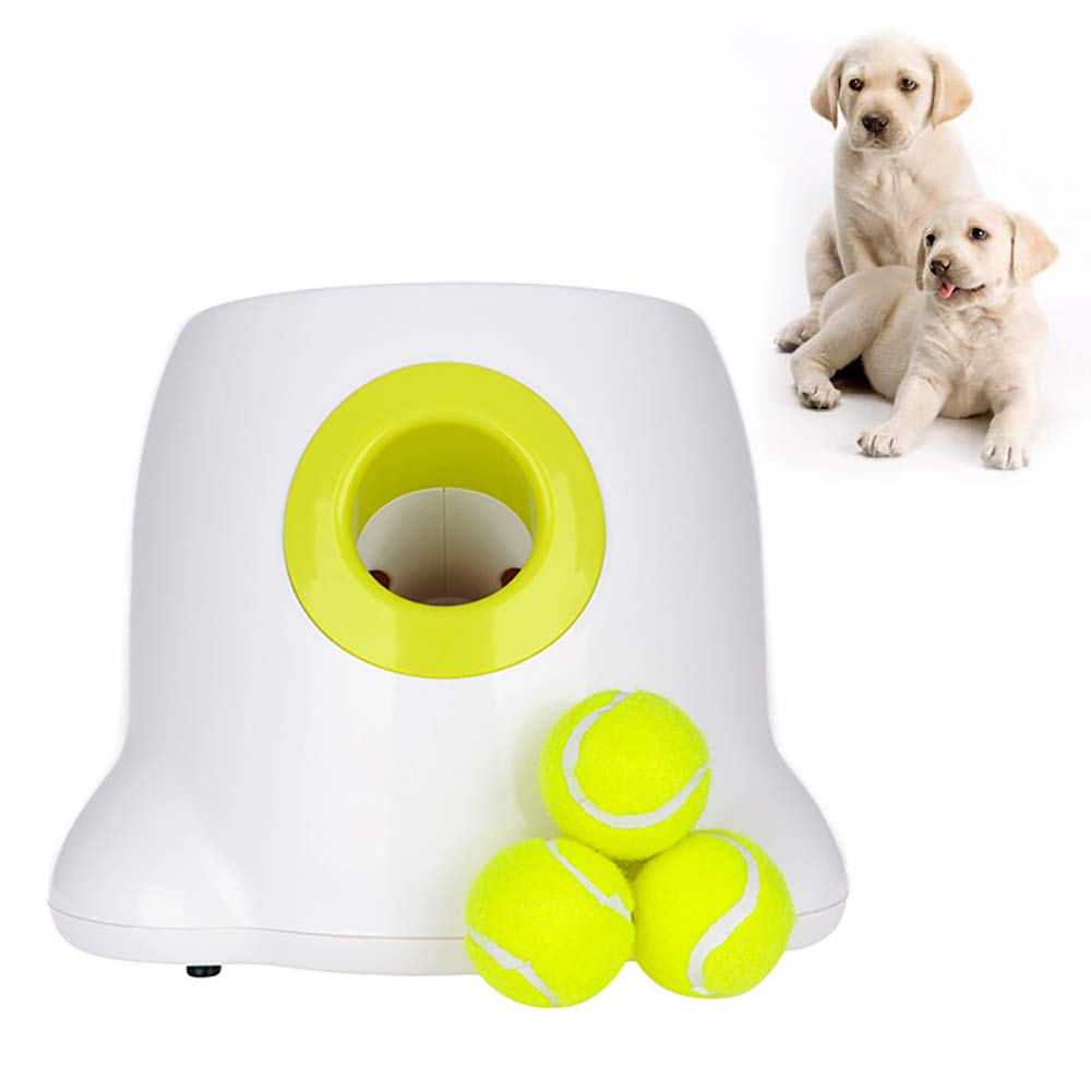 Gluckluz Dog Toys Pet Automatic Interactive Chew Ball Launcher Thrower Auto Dog Reward Machine for Small Large Dogs Puppies Training (Include 3 Tennis Ball)