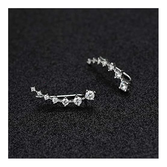 Elensan-7-Crystals-Ear-Cuffs-Hoop-Climber-S925-Sterling-Silver-Earrings-Hypoallergenic-Earring Elensan-7-Crystals-Ear-Cuffs-Hoop-Climber-S925-Sterling-Silver-Earrings-Hypoallergenic-Earring