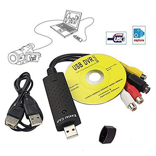 USB 2.0 Video Capture Adapter-COOLEAD Audio VHS to DVD Converter Video Capture Card,Device for PC,Windows 2000/XP/7/8,Vista32/64