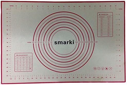 Smarki Silicone Food Grade Large Size Baking Mats Pie Dough Rolling Mats Red