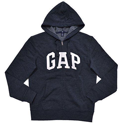 Gap mens fleece arch logo full zip hoodie (xl, heather …