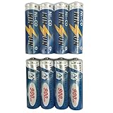 KINSUN 8-Pack Rechargeable Battery 1.2V Ni-Cd AA 900mAh for Outdoor Solar Garden Light Landscape Lights Path Lights