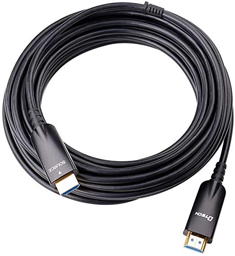 DTECH Fibre Optic HDMI Cable 10m Support 4K 30Hz and 1080p 60Hz HD Video 3D ARC HDCP CEC HEC Projector High Speed (32 Feet, Black)