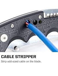 SOG Cuchillo de electricista   Kilowatt Electricians Cuchillo de bolsillo con pelacables Multi Tool, 3.4" AUS 8 Hoja, UTP 10 22G Cuchillo de pelacables (EL01 CP)