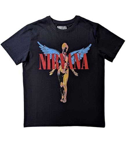 Amazon.com: Nirvana T Shirt In Utero Angelic Band Logo Official