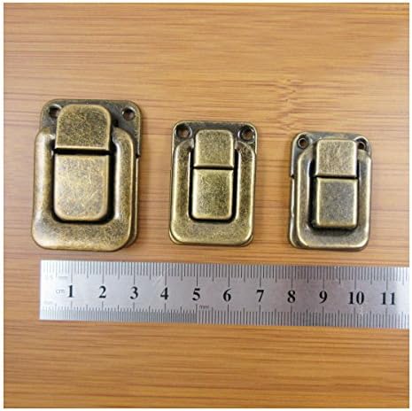 2 x JEWELLERY BOX LATCH CATCH TRINKET BOX CLOSURES *3 COLOURS & 3 SIZES* CIGAR LID CLASP (Antique Brass, 47 x 32mm (H650))