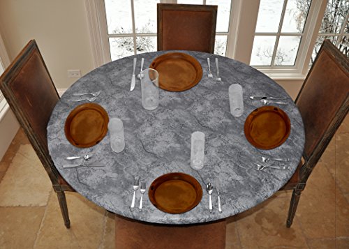 Table Pads LAMINET - Elite Elastic Edged Print Table Pad - Marble Grey - Small Round - Fits Tables Up To 44" Diameter - The Ultimate Protection For Your Table Round Table Protector Pad - View #8